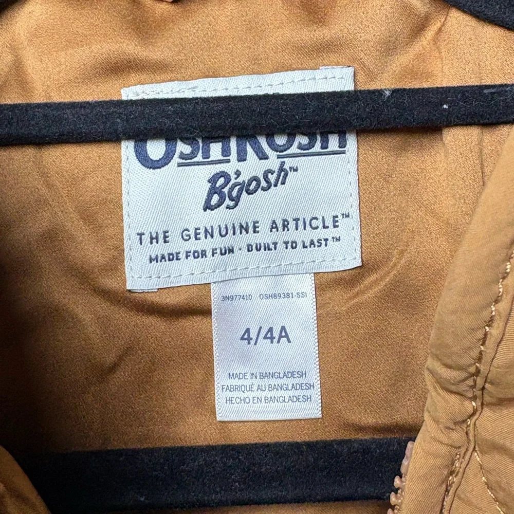 OshKosh B’gosh The Genuine Article Brown Quilted Jacket Size 4